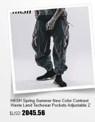 HKSH Spring Autumn New Man Tide Dark Functional Heavy Cloak Multi Pockets Jackets Loose Handsome Yamamoto Techwear Trench HK5607 Ghost District
