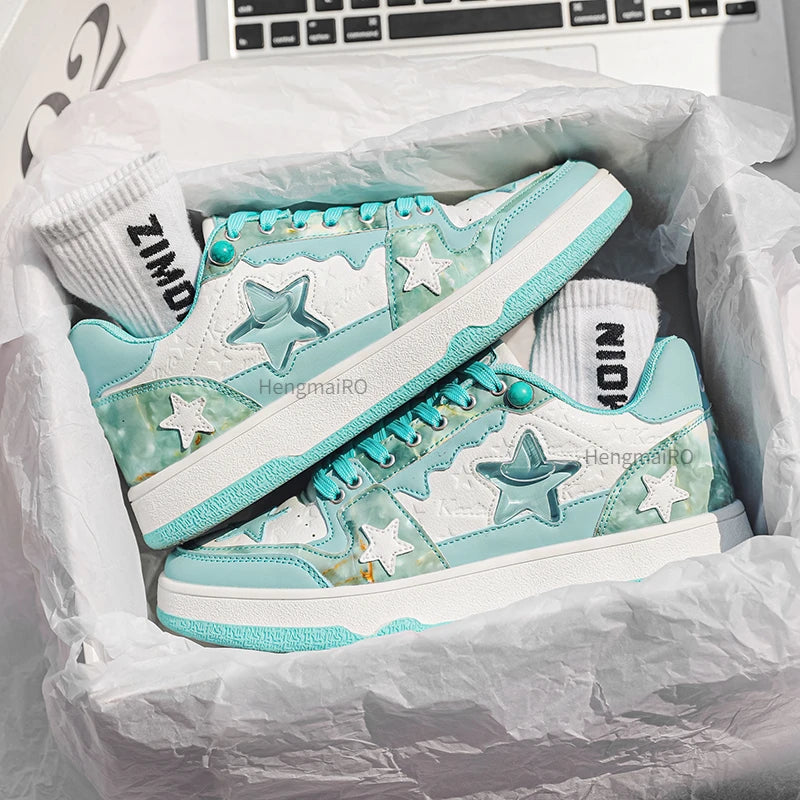 Women Sneakers Man Retro Star Y2K Punk Rap Street Shoes for Male  Fashion Skate Shoes Couple Casual Shoes Unisex Designer Tennis - Ghost District