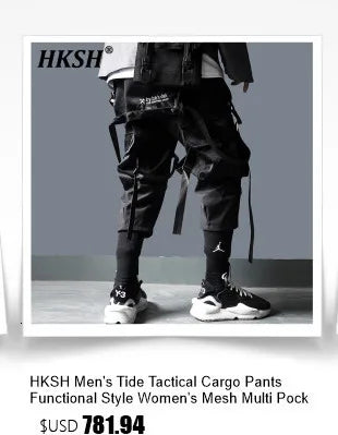 HKSH Men's Darkwear Spring Autumn New Tide Personality Tactical Jacket Japanese Safari Style Chic Coat Hooded Techwear HK0012 - Ghost District