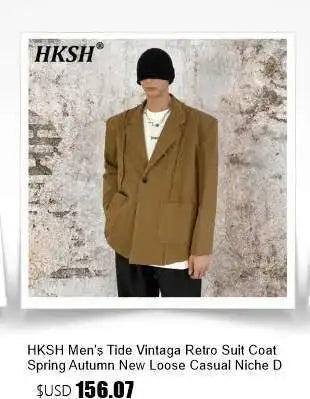 HKSH Heavy Industry Spring Autumn Men's Tide Stacked Collar Sweatshirt Hooded Hoodies Loose Casual Solid Color Punk Coats HK0797 Ghost District