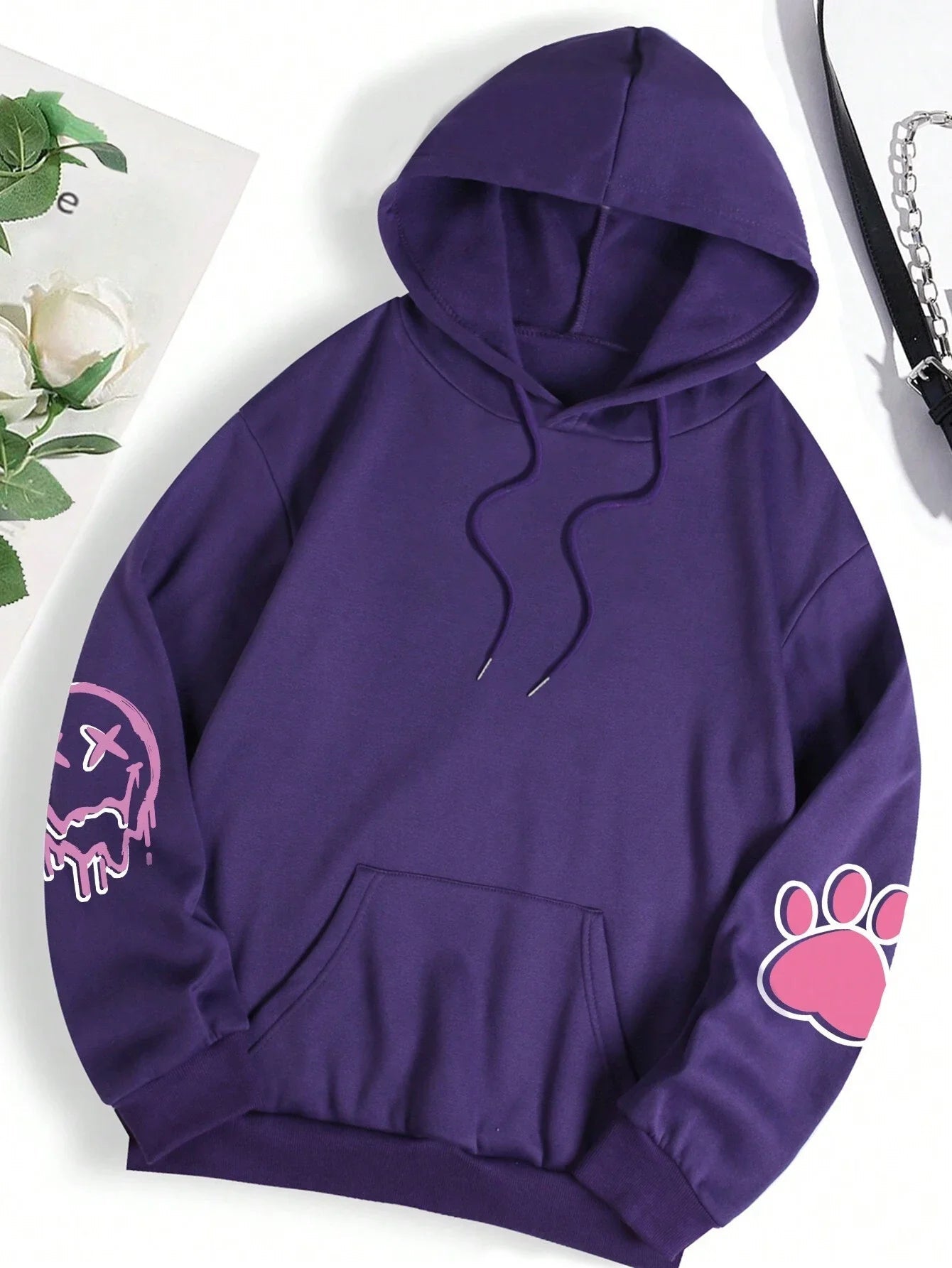 Hip Hop Street Casual Printed Female Hoodies Fashion Hoodie Oversize Loose New Sweatshirts Autumn Warm Fleece Clothing Ghost District