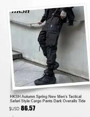 HKSH Heavy Industry Spring Autumn Men's Tide Stacked Collar Sweatshirt Hooded Hoodies Loose Casual Solid Color Punk Coats HK0797 Ghost District
