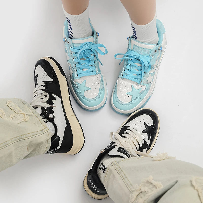 Women Sneakers Man Retro Star Y2K Punk Rap Street Shoes for Male  Fashion Skate Shoes Couple Casual Shoes Unisex Designer Tennis - Ghost District