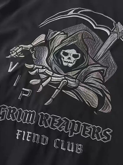 God of Death Bomber Jacket Chest Pocket Techwear Men Punk Hip Hop Tactical Streetwear Black Varsity Jackets Oversized MA1 Coats Ghost District