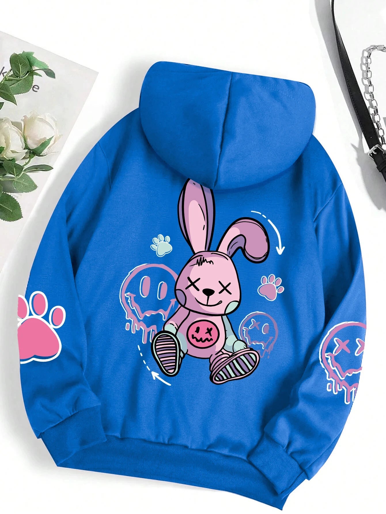 Hip Hop Street Casual Printed Female Hoodies Fashion Hoodie Oversize Loose New Sweatshirts Autumn Warm Fleece Clothing Ghost District