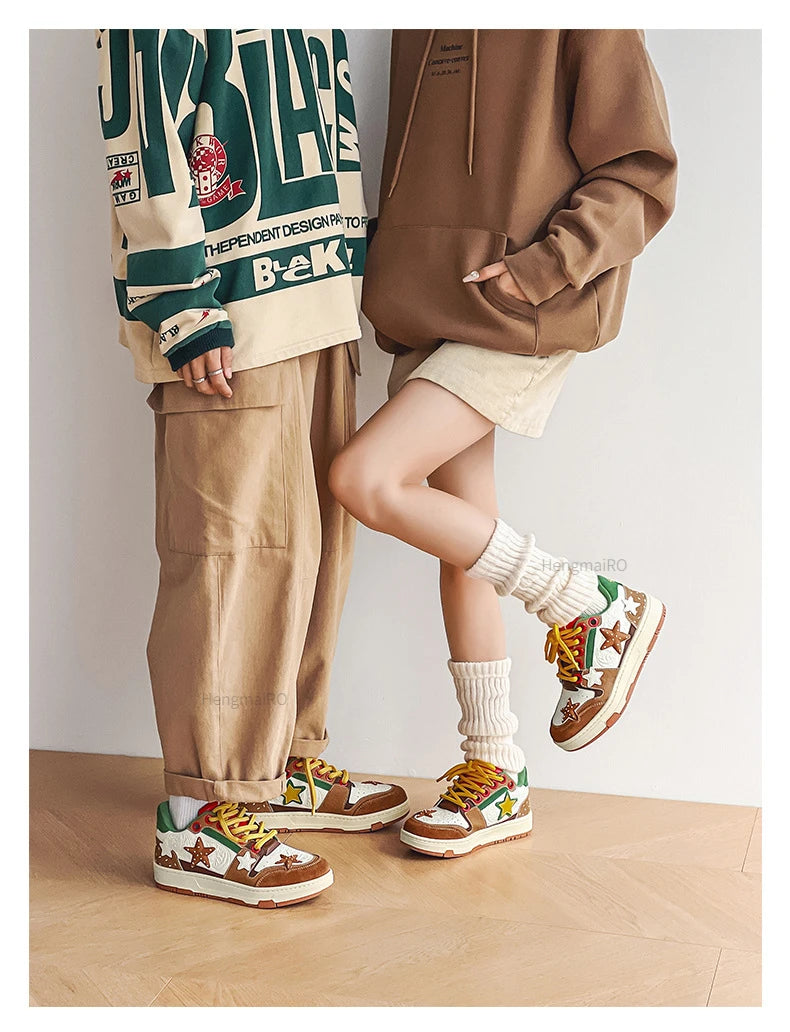 Women Sneakers Man Retro Star Y2K Punk Rap Street Shoes for Male  Fashion Skate Shoes Couple Casual Shoes Unisex Designer Tennis - Ghost District