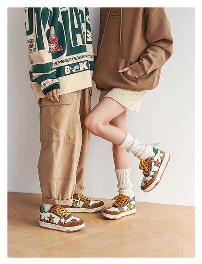 Women Sneakers Man Retro Star Y2K Punk Rap Street Shoes for Male  Fashion Skate Shoes Couple Casual Shoes Unisex Designer Tennis - Ghost District