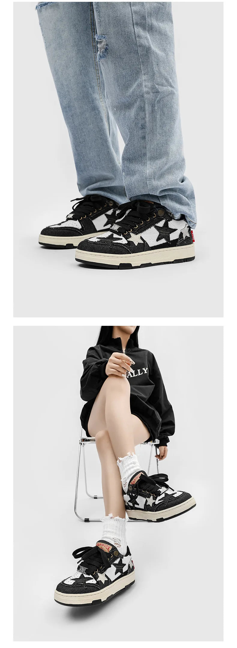 Women Sneakers Man Retro Star Y2K Punk Rap Street Shoes for Male  Fashion Skate Shoes Couple Casual Shoes Unisex Designer Tennis - Ghost District