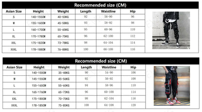 Joggers Cargo Pants for Men Casual Hip Hop Hit Color Pocket Male Trousers Sweatpants Streetwear Ribbons Techwear Pants - Ghost District