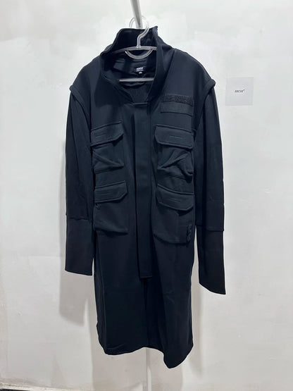 HKSH Spring Autumn New Man Tide Dark Functional Heavy Cloak Multi Pockets Jackets Loose Handsome Yamamoto Techwear Trench HK5607 Ghost District