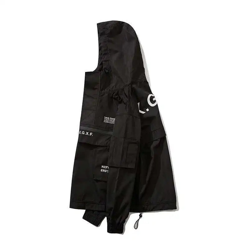 HKSH Men's Darkwear Spring Autumn New Tide Personality Tactical Jacket Japanese Safari Style Chic Coat Hooded Techwear HK0012 - Ghost District