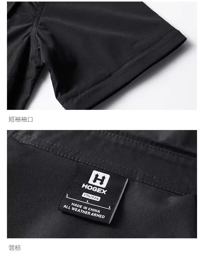 Men's Techwear Button Up Shirt Oversized Streetwear Harajuku Hip Hop Shirts Detachable Sleeve Black Tooling Button Up Blouse - Ghost District