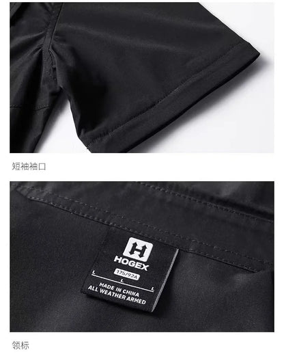 Men's Techwear Button Up Shirt Oversized Streetwear Harajuku Hip Hop Shirts Detachable Sleeve Black Tooling Button Up Blouse - Ghost District
