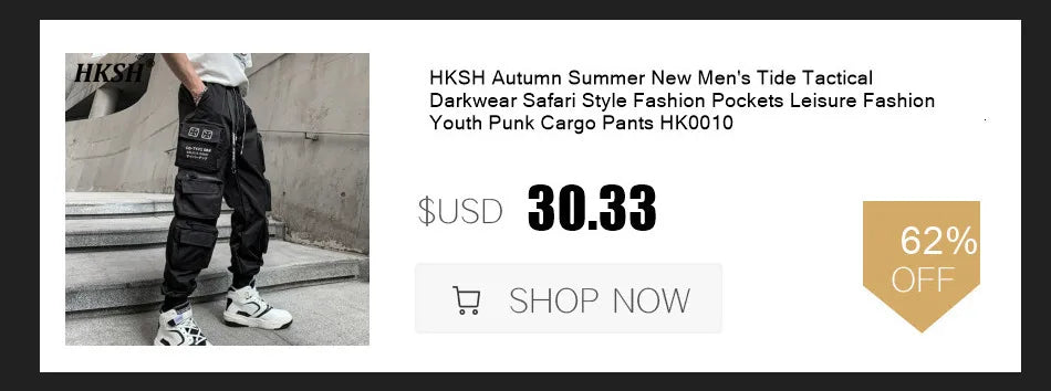 HKSH Men's Darkwear Spring Autumn New Tide Personality Tactical Jacket Japanese Safari Style Chic Coat Hooded Techwear HK0012 - Ghost District