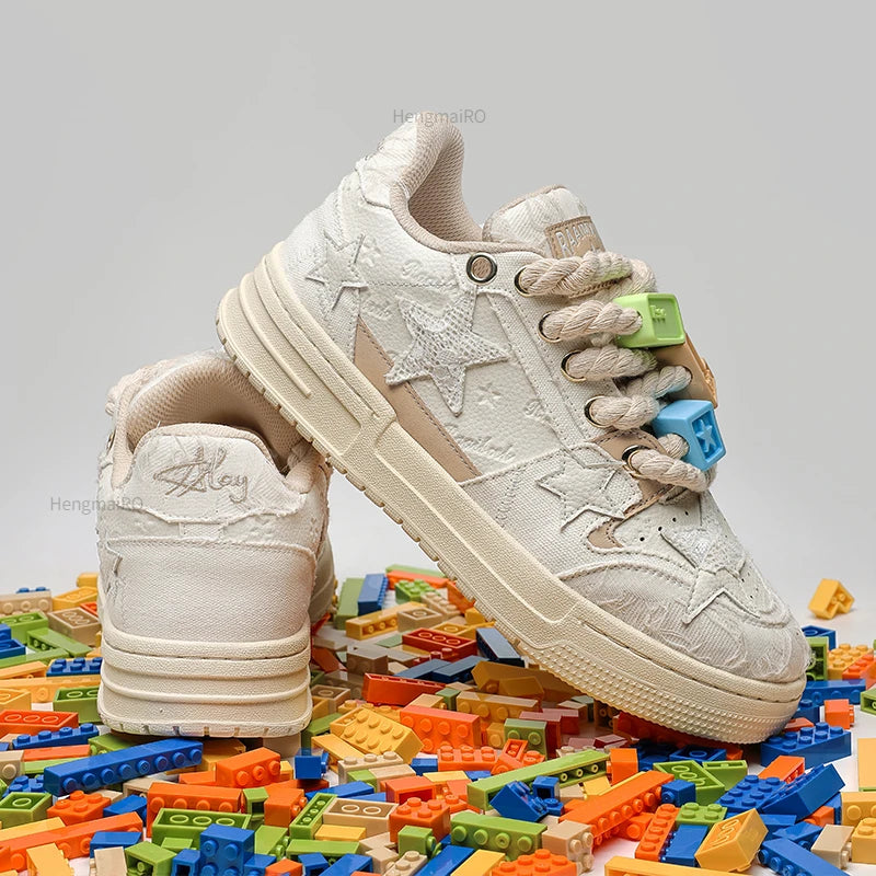 Women Sneakers Man Retro Star Y2K Punk Rap Street Shoes for Male  Fashion Skate Shoes Couple Casual Shoes Unisex Designer Tennis - Ghost District