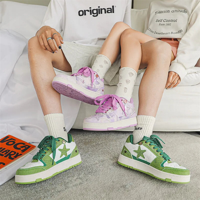 Women Sneakers Man Retro Star Y2K Punk Rap Street Shoes for Male  Fashion Skate Shoes Couple Casual Shoes Unisex Designer Tennis - Ghost District