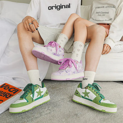 Women Sneakers Man Retro Star Y2K Punk Rap Street Shoes for Male  Fashion Skate Shoes Couple Casual Shoes Unisex Designer Tennis - Ghost District