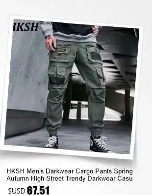 HKSH Heavy Industry Spring Autumn Men's Tide Stacked Collar Sweatshirt Hooded Hoodies Loose Casual Solid Color Punk Coats HK0797 Ghost District