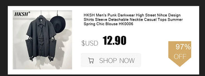 HKSH Spring Autumn New Man Tide Dark Functional Heavy Cloak Multi Pockets Jackets Loose Handsome Yamamoto Techwear Trench HK5607 Ghost District