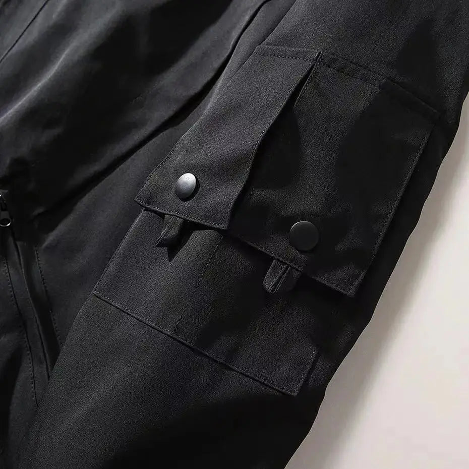 Techwear Varsity Bomber Jackets for Men Skulls Punk God of Death Embroidery Baseball Jacket Streetwear Hip Hop College Coat Male - Ghost District
