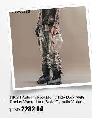 HKSH Men's Darkwear Spring Autumn New Tide Personality Tactical Jacket Japanese Safari Style Chic Coat Hooded Techwear HK0012 - Ghost District