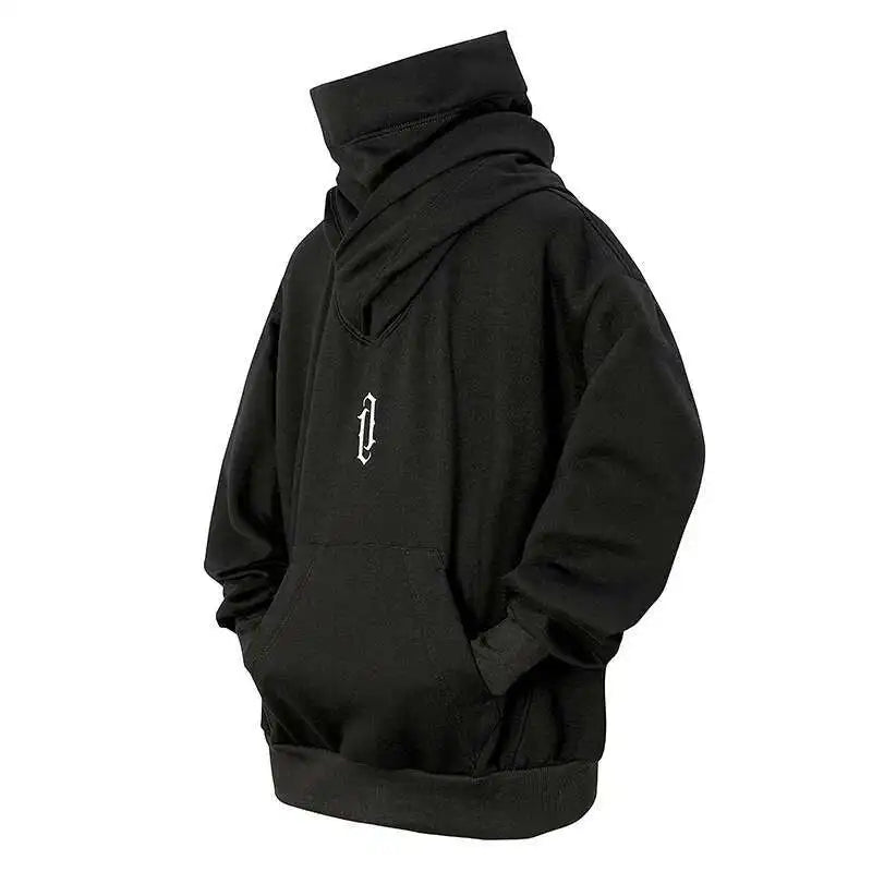 HKSH Heavy Industry Spring Autumn Men's Tide Stacked Collar Sweatshirt Hooded Hoodies Loose Casual Solid Color Punk Coats HK0797 Ghost District