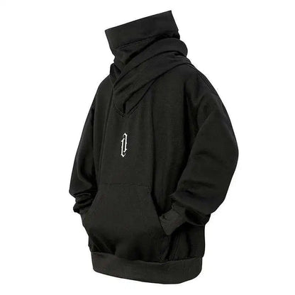 HKSH Heavy Industry Spring Autumn Men's Tide Stacked Collar Sweatshirt Hooded Hoodies Loose Casual Solid Color Punk Coats HK0797 Ghost District
