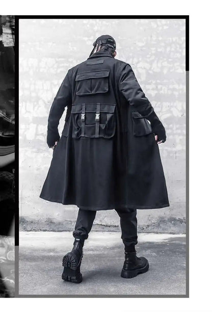HKSH Spring Autumn New Man Tide Dark Functional Heavy Cloak Multi Pockets Jackets Loose Handsome Yamamoto Techwear Trench HK5607 Ghost District