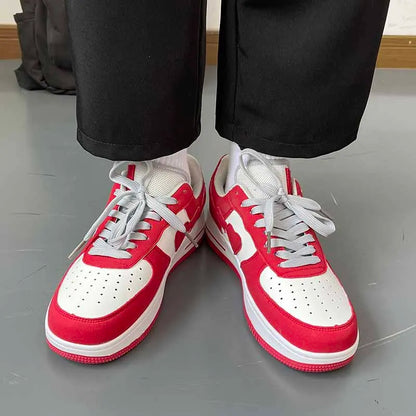 Women Shoes Men Retro Street Heart Pattern Skateboard Shoes Y2K Fashion Sneakers Couple Students Outdoor Sports Casual Shoes - Ghost District