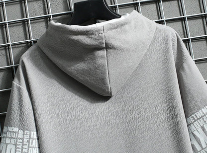 Japan Fashion Men's Hoodies Summer Men Clothing Cartoon Casual Harajuku Streetwear Print Hooded Top Short Sleeve Sweatshirts Men Ghost District