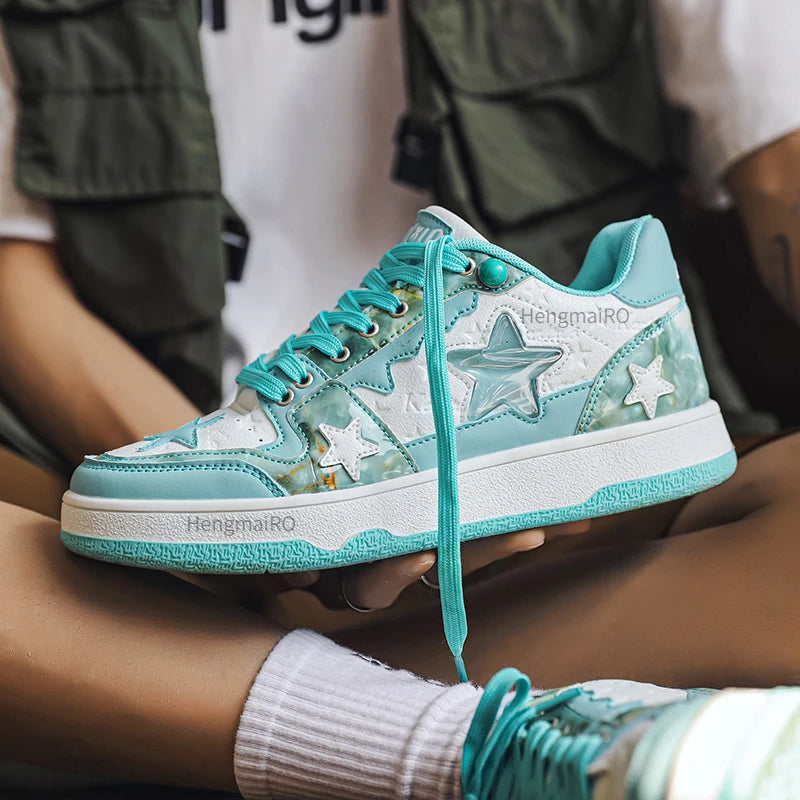 Women Sneakers Man Retro Star Y2K Punk Rap Street Shoes for Male  Fashion Skate Shoes Couple Casual Shoes Unisex Designer Tennis - Ghost District