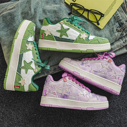 Women Sneakers Man Retro Star Y2K Punk Rap Street Shoes for Male  Fashion Skate Shoes Couple Casual Shoes Unisex Designer Tennis - Ghost District