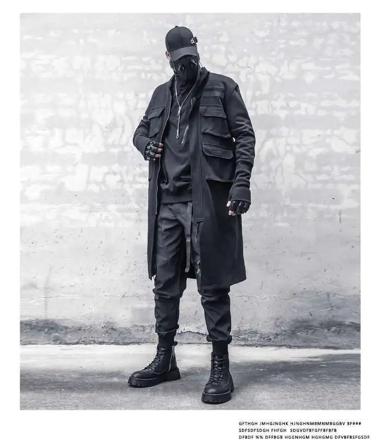 HKSH Spring Autumn New Man Tide Dark Functional Heavy Cloak Multi Pockets Jackets Loose Handsome Yamamoto Techwear Trench HK5607 Ghost District