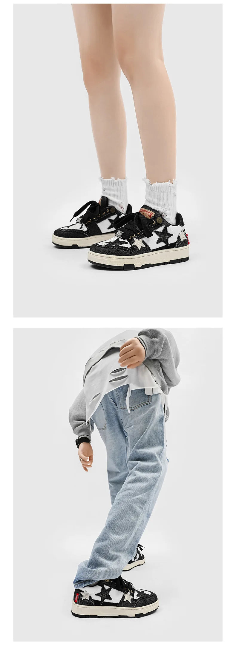 Women Sneakers Man Retro Star Y2K Punk Rap Street Shoes for Male  Fashion Skate Shoes Couple Casual Shoes Unisex Designer Tennis - Ghost District