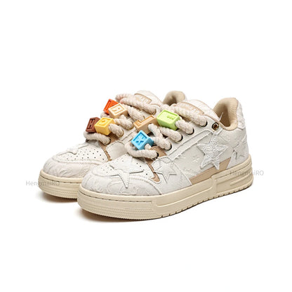 Women Sneakers Man Retro Star Y2K Punk Rap Street Shoes for Male  Fashion Skate Shoes Couple Casual Shoes Unisex Designer Tennis - Ghost District