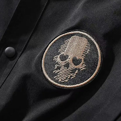 Techwear Varsity Bomber Jackets for Men Skulls Punk God of Death Embroidery Baseball Jacket Streetwear Hip Hop College Coat Male - Ghost District