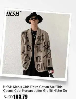 HKSH Heavy Industry Spring Autumn Men's Tide Stacked Collar Sweatshirt Hooded Hoodies Loose Casual Solid Color Punk Coats HK0797 Ghost District