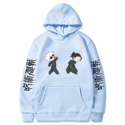 Jujutsu Kaisen Anime Hoodies Cartoon Satoru Gojo Cute Print Men Women Pullovers Autumn Winter Casual Plus Size Sweatshirts - Ghost District