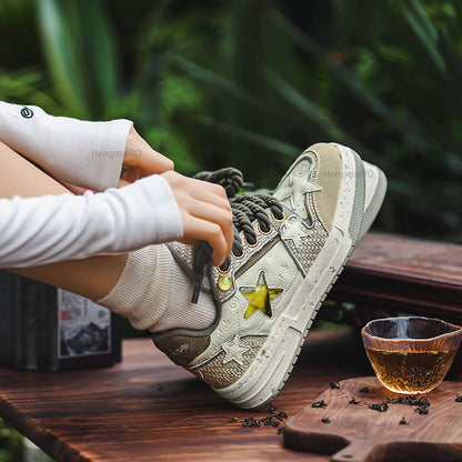 Women Sneakers Man Retro Star Y2K Punk Rap Street Shoes for Male  Fashion Skate Shoes Couple Casual Shoes Unisex Designer Tennis - Ghost District