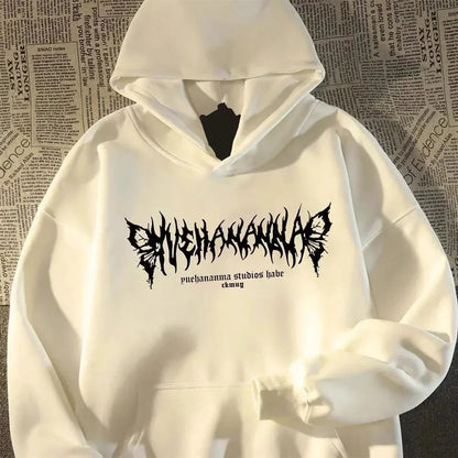 Hoodie Men Graphic Vivid Rose Print Cotton Hoodies American Retro Personality Streetwear Casual Hooded Sweatshirt Men's Clothing - Ghost District