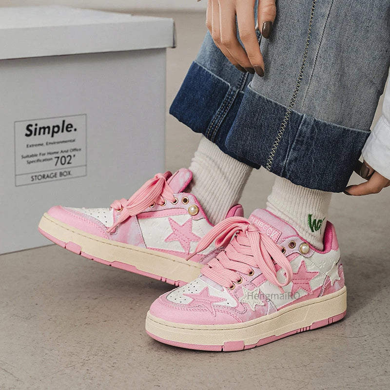 Women Sneakers Man Retro Star Y2K Punk Rap Street Shoes for Male  Fashion Skate Shoes Couple Casual Shoes Unisex Designer Tennis - Ghost District