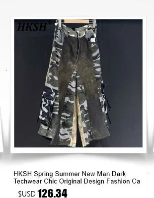 HKSH Spring Autumn New Man Tide Dark Functional Heavy Cloak Multi Pockets Jackets Loose Handsome Yamamoto Techwear Trench HK5607 Ghost District