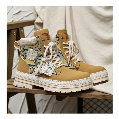 New Men's Winter Boots Outdoor Platform Boots 2023 Designer Men's Shoes Comfortable Desert Boots Street Style Motorcycle Boots - Ghost District