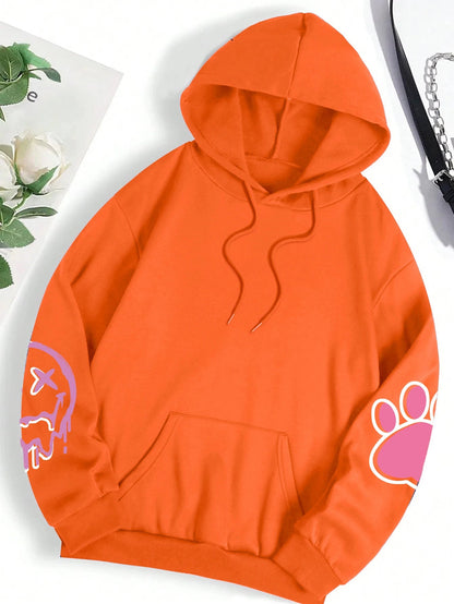 Hip Hop Street Casual Printed Female Hoodies Fashion Hoodie Oversize Loose New Sweatshirts Autumn Warm Fleece Clothing Ghost District