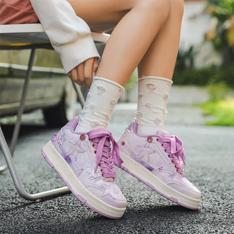 Women Sneakers Man Retro Star Y2K Punk Rap Street Shoes for Male  Fashion Skate Shoes Couple Casual Shoes Unisex Designer Tennis - Ghost District